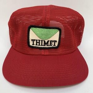 Vintage K-Brand Thimet SnapBack‎ Hat Cap All Mesh Red